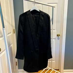 ASOS Design - Slim Longline Kimono Suit - Black in Diamond Jaquard